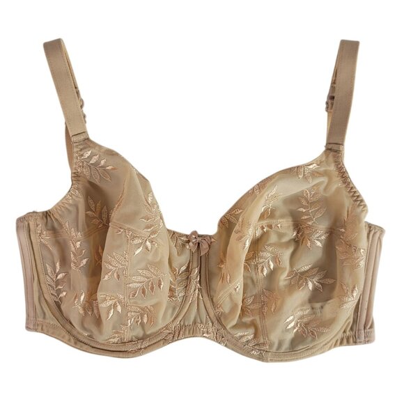 Panache Superbra Tango II Bra Tan 32H Unlined Sheer Underwire Embroidery 3251 - Picture 1 of 10